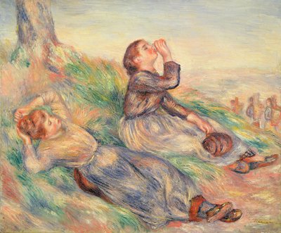 Druivenplukkers rusten, 1884 door Pierre Auguste Renoir